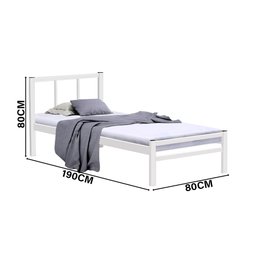 Cama de Solteiro de Ferro com Colchão 78 Lais Branco - 4