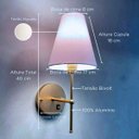 Ver imagem 2 de Kit 2 Arandelas de Parede Clássica Dourado com Interruptor Cúpula Branco Ref 05 Lâmpada Branco Frio