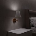 Ver imagem 3 de Kit 2 Arandelas de Parede Clássica Dourado com Interruptor Cúpula Branco Ref 05 Lâmpada Branco Frio