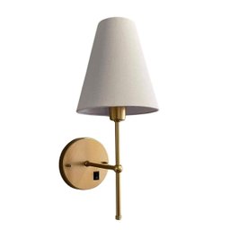 Kit 2 Arandelas de Parede Clássica Dourado com Interruptor Cupula Branco Lâmpada Branco Frio - 9