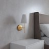 Kit 2 Arandelas de Parede Clássica Dourado com Interruptor e Cúpula Branco e Lâmpada Branco Frio - 5