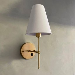 Kit 2 Arandelas de Parede Clássica Dourado com Interruptor Cupula Branco Lâmpada Branco Frio - 5