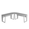 Mesa em L Escritório 210cm X 210cm Pés Metal F5 Office Cor:cinza - 3