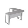 Mesa em L Escritório 210cm X 210cm Pés Metal F5 Office Cor:cinza - 7