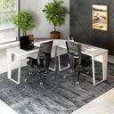 Ver imagem 1 de Mesa em L Escritório 210cm X 210cm Pés Metal F5 Office Cor:cinza