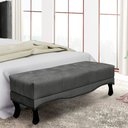 Ver imagem 2 de Puff Recamier Retrô Luis Xv Captonê para Quarto Vicenza 140cm Suede Cinza S04 - D'Rossi