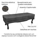 Ver imagem 3 de Puff Recamier Retrô Luis Xv Captonê para Quarto Vicenza 140cm Suede Cinza S04 - D'Rossi