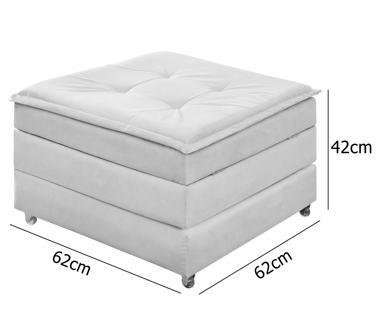 Puff Organizador Dobrável que Vira Colchão Cama Solteiro para Visitas Descanso - Várias Cores:bege - 5