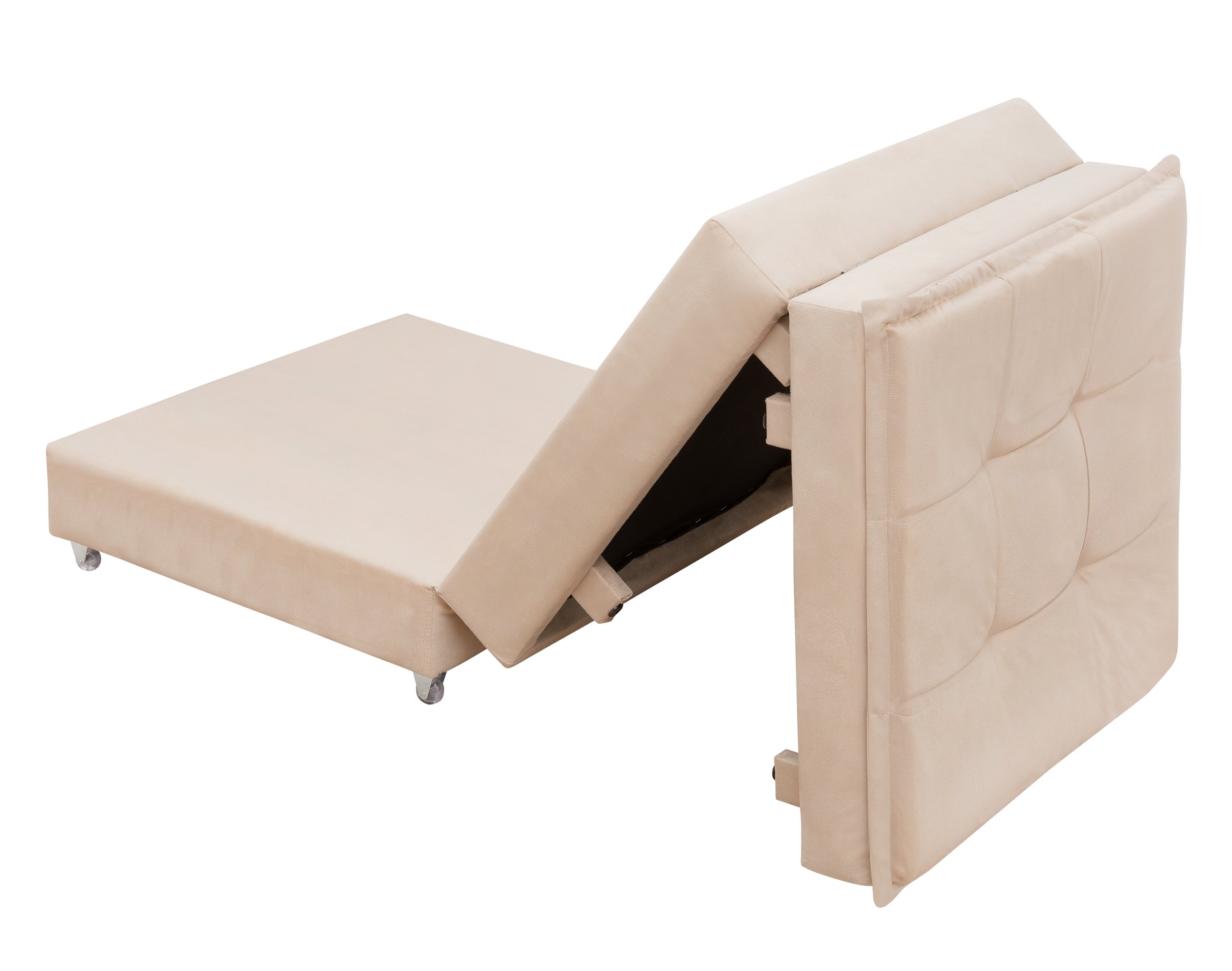 Puff Organizador Dobrável que Vira Colchão Cama Solteiro para Visitas Descanso - Várias Cores:bege - 3