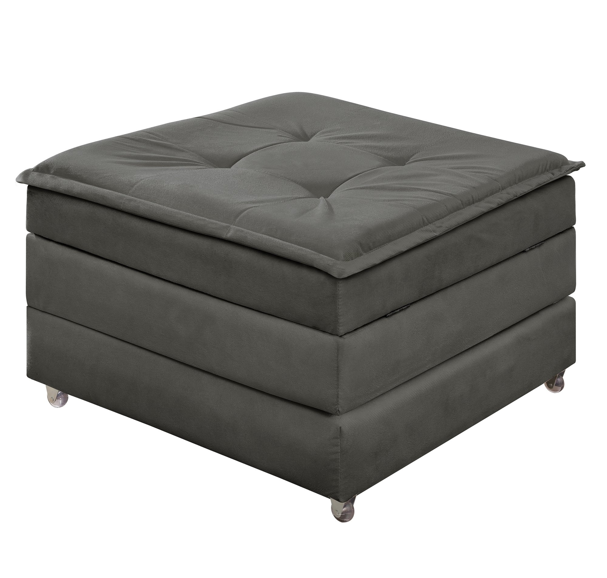 Puff Organizador Dobrável que Vira Colchão Cama Solteiro para Visitas Descanso - Várias Cores:bege - 10