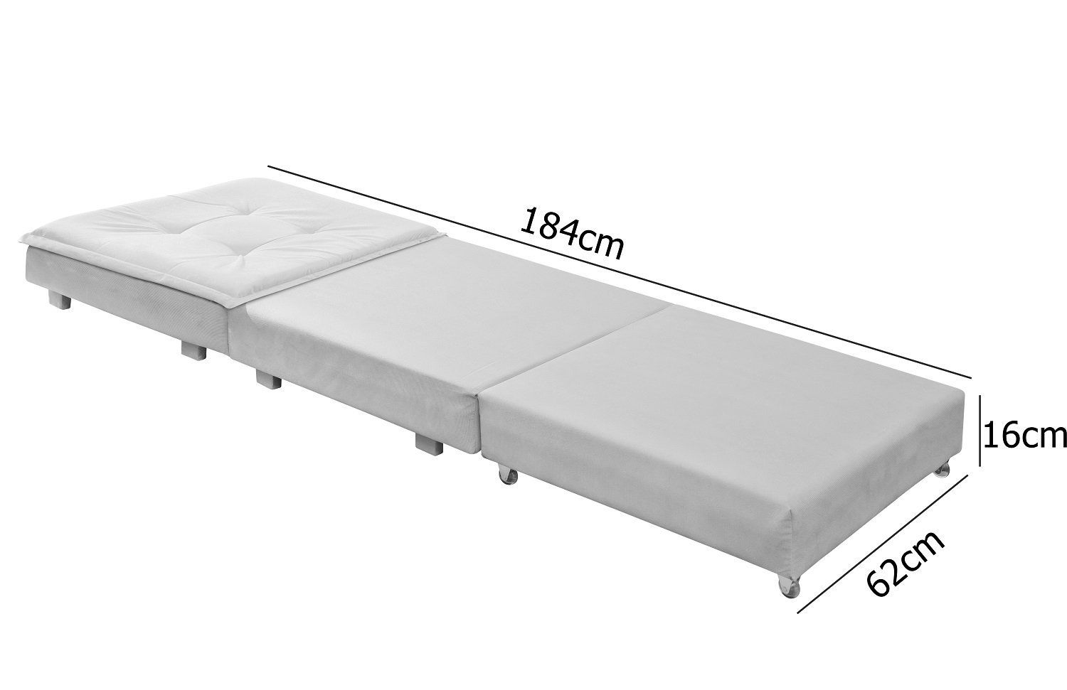 Puff Organizador Dobrável que Vira Colchão Cama Solteiro para Visitas Descanso - Várias Cores:bege - 6
