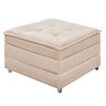 Puff Organizador Dobrável que Vira Colchão Cama Solteiro para Visitas Descanso - Várias Cores:bege - 2