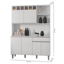 Ver imagem 2 de Kit Cozinha Compacta 130cm com 6 Portas e 1 Gaveta Nicole Branco