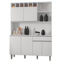 Ver imagem 1 de Kit Cozinha Compacta 130cm com 6 Portas e 1 Gaveta Nicole Branco