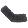 Cadeira Estofada de Chão Suede Preto Fullway - 105x50cm - 1