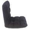 Cadeira Estofada de Chão Suede Preto Fullway - 105x50cm - 2