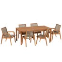 Ver imagem 1 de Mesa de Jantar com 04 Cadeiras sem Braço e 02 Cadeiras com Braço Trammare C07 Corda Náutica Rami