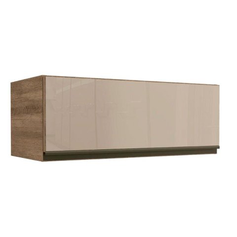 Armário de Geladeira P/ Cozinha Maxxi G770 C/ 1 Porta Basculante C/ Vidro 80cm Nogal - Kappesberg