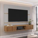 Ver imagem 2 de Painel para TV Âmbar Off White com Ripado 160cm Bechara Móveis