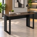 Ver imagem 1 de Mesa de Trabalho Industrial 150 cm X 60 cm Tampo Encorpado 25 mm F5 Office Cor:Málaga com Preto