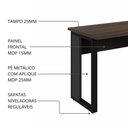 Ver imagem 5 de Mesa de Trabalho Industrial 150 cm X 60 cm Tampo Encorpado 25 mm F5 Office Cor:Málaga com Preto