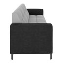 Ver imagem 5 de Sofá Living Decorativo Houston 2 Lugares 180cm Pés em Metal Veludo/ Pu Cinza/ Preto G33 - Gran Belo