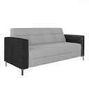 Ver imagem 1 de Sofá Living Decorativo Houston 2 Lugares 180cm Pés em Metal Veludo/ Pu Cinza/ Preto G33 - Gran Belo