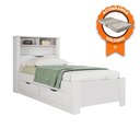 Ver imagem 5 de Cama Solteiro Tomada e Nichos na Cabeceira Invicta com Colchão 2 Gavetas Branco Santos Andirá Gazin
