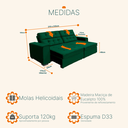 Ver imagem 3 de Sofá Retrátil e Reclinável 3,10m Suede Vancouver Verde