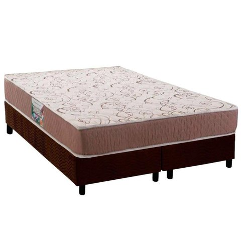 Conjunto Box Queen Colchão Anatômico Herval Compact Ag 65 Durabilli Bordado Double Side + Base Crc