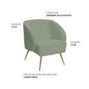 Ver imagem 3 de Poltrona para Sala de Estar Agnes Pés Aço Ouro Fosco Bouclé Verde Claro - Nexta Casa