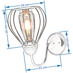 Arandela Parede Aramado Teardrop Branca Garagem Corredor - 2