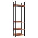 Ver imagem 3 de Closet 4 Prateleiras 1 Cabideiro Estilo Industrial Chess F04 Preto/Solanum - Mpozenato