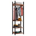 Ver imagem 1 de Closet 4 Prateleiras 1 Cabideiro Estilo Industrial Chess F04 Preto/Solanum - Mpozenato