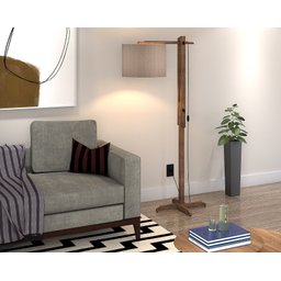 Luminária De Chão Articulável Abajur Flexível Quarto/sala:Palha - 4