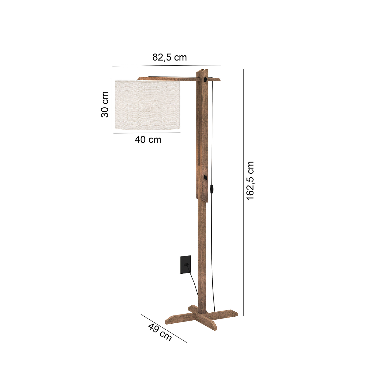 Luminária De Chão Articulável Abajur Flexível Quarto/sala:Palha - 5