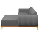 Ver imagem 6 de Sofá 245cm 4 Lugares com Chaise Direito Pés Gold Molino C-416 Linho Cinza Escuro - Domi