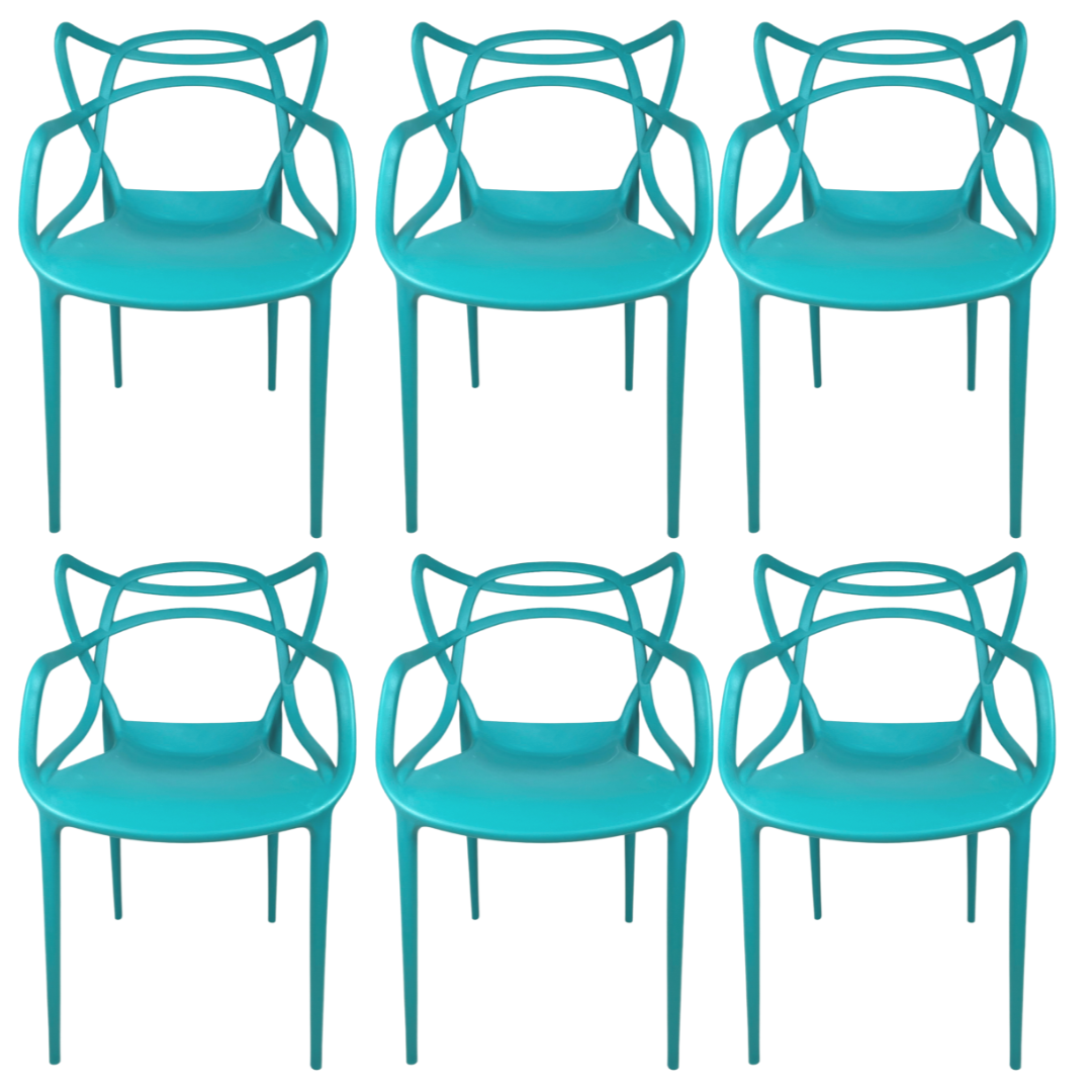 Cadeira Allegra Azul Tiffany / Turquesa - Kit com 6 - 1