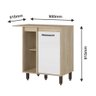 Balcão de Canto Cozinha Julia 90cm 01 porta JU9115 Delmarco - 2