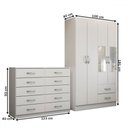 Ver imagem 4 de Guarda-roupa Solteiro Hazel 4 Portas 2 Gavetas e Espelho com Cômoda 10 Gavetas Branco - Panorama Móv