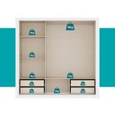 Ver imagem 7 de Guarda-Roupa Casal 3 Portas Doha Lux 4 Gavetas Carraro Ripado