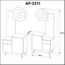 Ver imagem 3 de Aparador com Espelho e Gancho 2 Portas e 1 Gavetas Ap Espresso Móveis