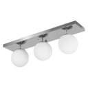 Ver imagem 2 de Lustre Luminária Retangular Triplo Escovado Orby Bolinha