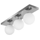 Ver imagem 1 de Lustre Luminária Retangular Triplo Escovado Orby Bolinha