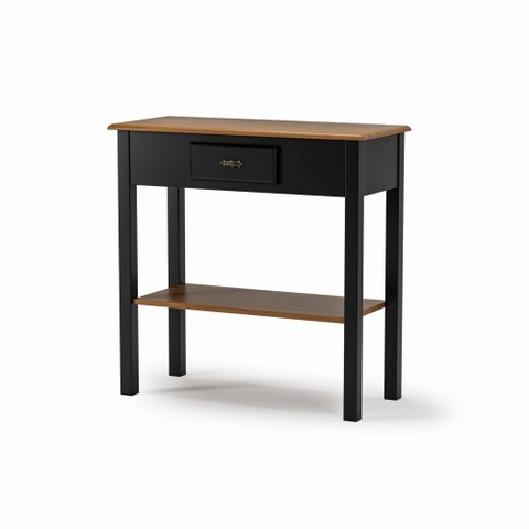 Aparador com 1 Gaveta Clássico Pequeno MDF Montado Ecomem Prateleira Preto - Imbuia