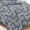 Cobre Leito Dupla Face Atlanta Aba Americana Casal 3 Peças Cor: Cinza e Azul - 2