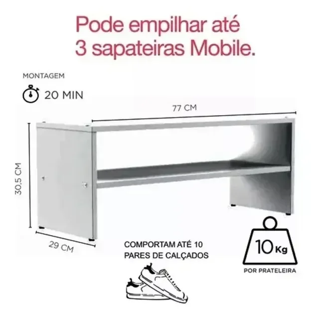 Ver imagem 2 de Banqueta para até 10 Pares de Sapato Ecoplan Ecobs-2 - Ecoplanejados