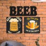 Placas Área de Lazer Grandes 25x25cm e Escrita Beer Mdf - 1