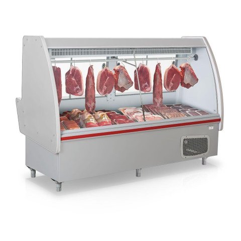 Balcão de Carnes Pop Gaps210 Gelopar Expositor de Carnes Cinza Pop 2mt 220v