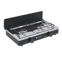 Ver imagem 2 de FOGAO DE MESA 2 BOCAS VENAX FLAMALAR VETRO PRETO FOSCO GAS GLP